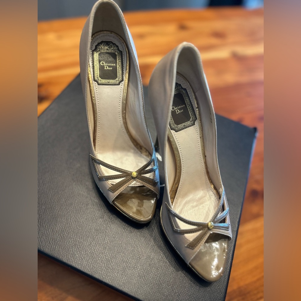 Dior Women's Mauve Peep Toe Heels